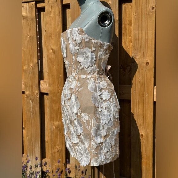 🆕 BRONX & BANCO 🧿 NWOT Jasmine Maraya White Mini Dress - Sz M US 6 - Picture 11 of 16